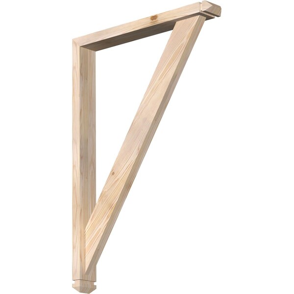 Ekena Millwork Traditional Arts and Crafts Smooth Bracket w/ Offset Brace, Douglas Fir, 3 1/2"W x 26"D x 38"H BKT0402X26X38TRA03SDF - main